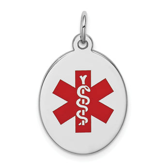 Sterling Silver Rhodium-plated Medical Jewelry Pendant