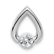 14k White Gold Teardrop 4.4mm Diamond Chain Slide Mtg