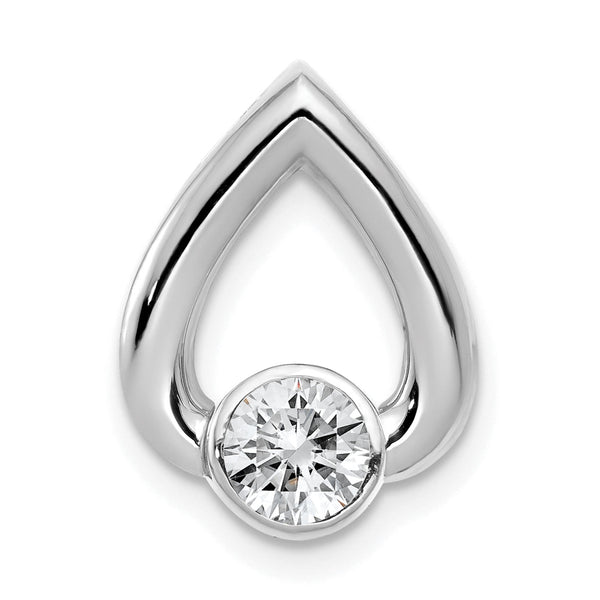 14k White Gold Teardrop 4.4mm Diamond Chain Slide Mtg