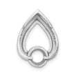 14k White Gold Teardrop 5mm Diamond Chain Slide Mtg