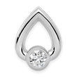 14k White Gold Teardrop 5mm Diamond Chain Slide Mtg