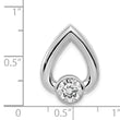 14k White Gold Teardrop 5.8mm Diamond Chain Slide Mtg