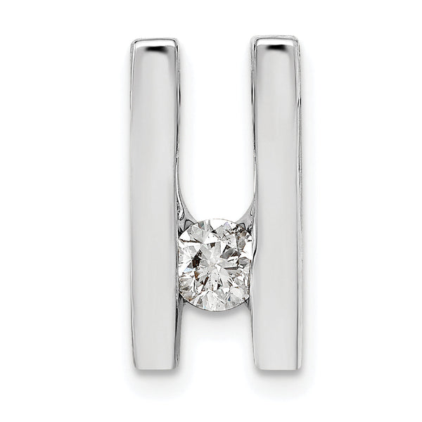 14K White Gold AA 4.1mm Diamond Slide