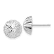 14k White Gold Polished & Diamond-Cut Half Ball Post Earrings