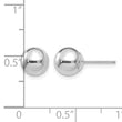14k White Gold Polished 7mm Ball Post Earrings - Birthstone Company