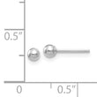 14k White Gold Polished 3mm Ball Post Earrings