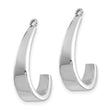 14k White Gold Polished J-Hoop Earring Jackets