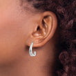 14k White Gold Polished J-Hoop Earring Jackets