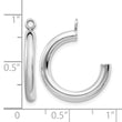 14k White Gold Polished Tube Hoop Earring Jackets - Birthstone Company