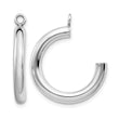 14k White Gold Polished Tube Hoop Earring Jackets - Birthstone Company