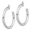 14k White Gold Polished Tube Hoop Earring Jackets - Birthstone Company