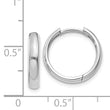 14k White Gold Round Hinged Hoop Earrings