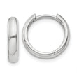 14k White Gold Round Hinged Hoop Earrings