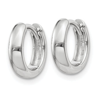 14k White Gold Round Hinged Hoop Earrings