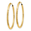 14k 2mm Satin Diamond-cut Endless Hoop Earrings