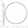 14k White Gold 1.5mm Polished Endless Hoop Earrings