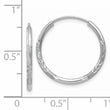 14k White Gold 1.5mm Diamond-cut Endless Hoop Earrings