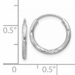 14k White Gold 1.5mm Diamond-cut Endless Hoop Earrings