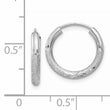 14k White Gold 2mm Diamond-cut Endless Hoop Earrings