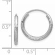 14k White Gold 2mm Diamond-cut Endless Hoop Earrings