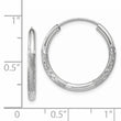 14k White Gold 2mm Diamond-cut Endless Hoop Earrings
