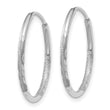 14K White Gold 1.25mm Diamond-cut Endless Hoop Earring