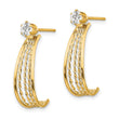 14K Yellow Gold J Hoop Polished w/CZ Stud Earrings - Birthstone Company