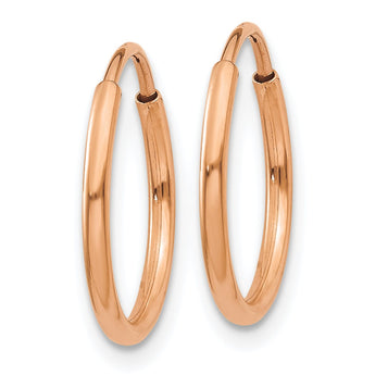14k Rose Gold 1.2mm Polished Endless Hoop Earrings - Birthstone Company