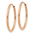 14k Rose Gold 1.2mm Polished Endless Hoop Earrings - Birthstone Company