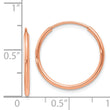 14k Rose Gold 1.2mm Polished Endless Hoop Earrings