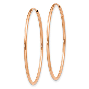 14k Rose Gold 1.2mm Polished Endless Hoop Earrings - Birthstone Company