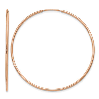 14k Rose Gold 1.2mm Polished Endless Hoop Earrings - Birthstone Company