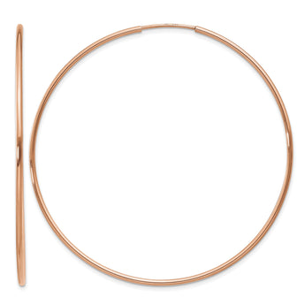 14k Rose Gold 1.2mm Polished Endless Hoop Earrings - Birthstone Company