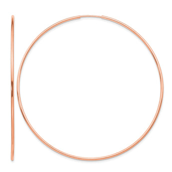 14k Rose Gold 1.2mm Polished Endless Hoop Earrings - Birthstone Company