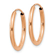 14k Rose Gold Polished Round Endless 2mm Hoop Earrings