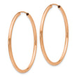 14k Rose Gold Polished Endless 2mm Hoop Earrings - Birthstone Company