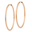 14k Rose Gold Polished Endless 2mm Hoop Earrings - Birthstone Company