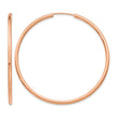 14k Rose Gold Polished Endless 2mm Hoop Earrings - Birthstone Company