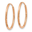 14k Rose Gold 1.25mm Diamond-cut Endless Hoop Earring - Birthstone Company
