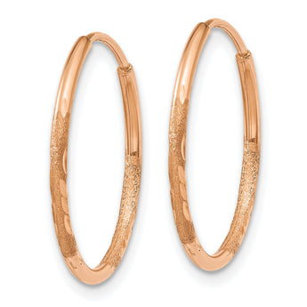 14k Rose Gold 1.25mm Diamond-cut Endless Hoop Earring - Birthstone Company