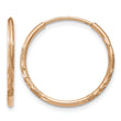 14k Rose Gold 1.25mm Diamond-cut Endless Hoop Earring - Birthstone Company