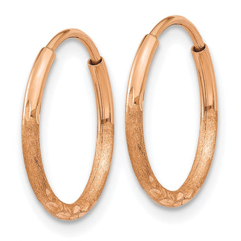 14k Rose Gold 1.25mm Diamond-cut Endless Hoop Earring - Birthstone Company
