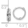 14k White Gold D/C Hinged Hoop Earrings