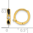 14K Polished Black Onyx Hoop Earrings - Birthstone Company