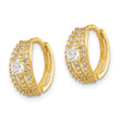 14K Polished Fancy CZ Hoop Earrings - Birthstone Company