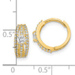 14K Polished Fancy CZ Hoop Earrings - Birthstone Company