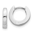 14k White Gold Polished Round Hinged Hoop Earrings