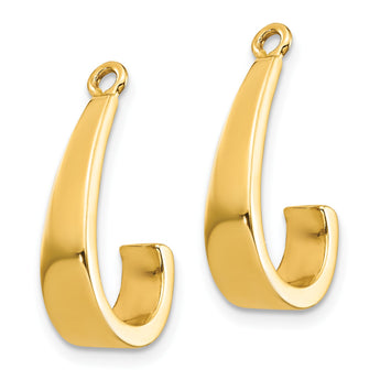 14k Polished J-Hoop Earring Jackets - Birthstone Company