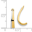 14k Polished & Rhodium J-Hoop Earring Jackets
