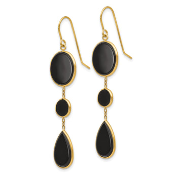 14k Onyx Geometric Dangle Earrings